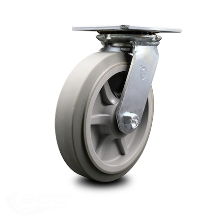Service Caster 8 Inch Heavy Duty Top Plate Thermoplastic Swivel Caster with Roller Bearing SCC SCC-35S820-TPRRF